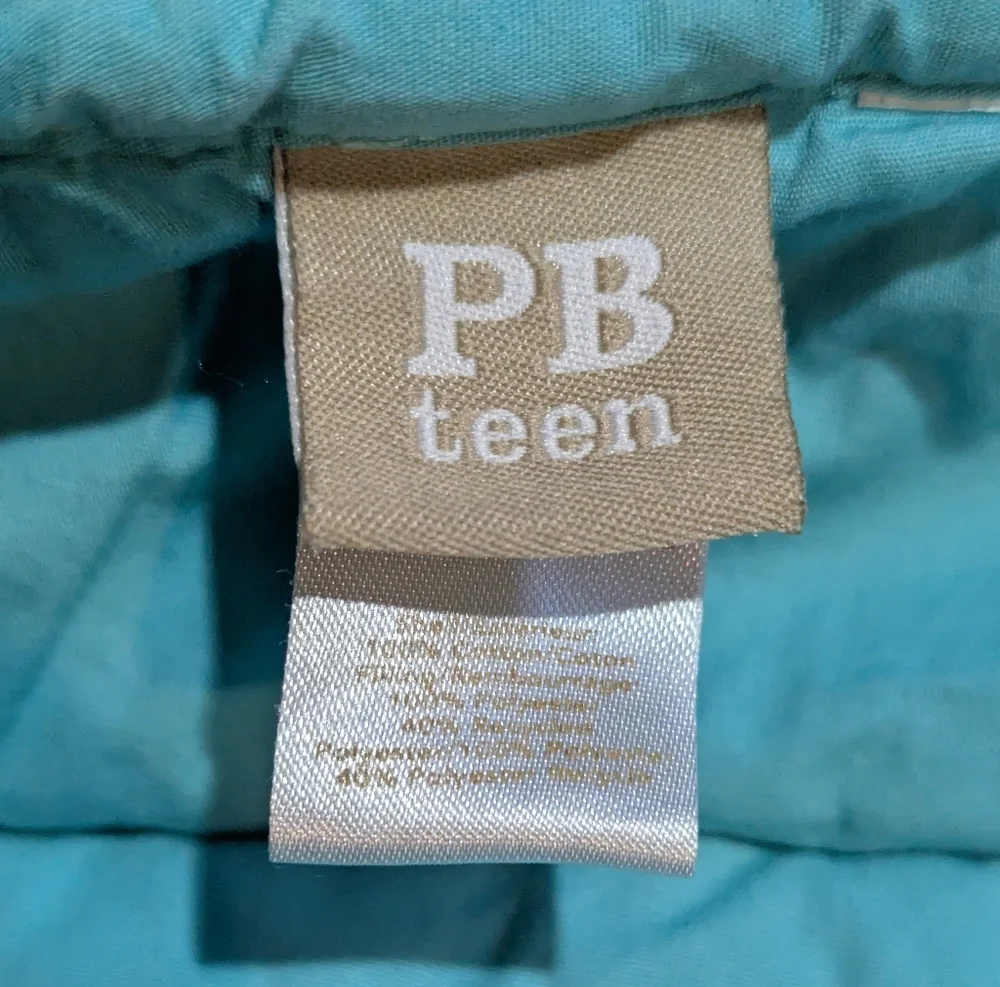 Pottery Barn Teen Ruched Comforter Turquoise Blue Twin Preppy